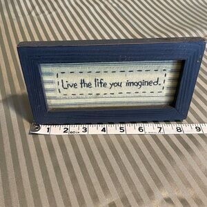 Inspirational Navy Blue Framed Sign - Live the Life You Imagined